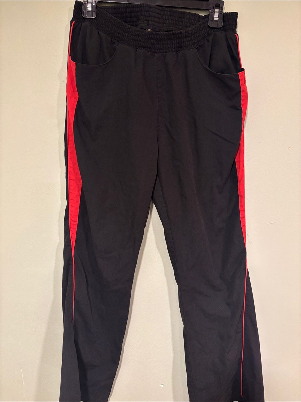 Dickies Black Women’s Track Pants with Red Side Stripe Scrub Pants